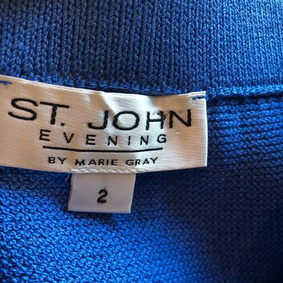 St. John Knit Blue Pencil Skirt Evening Collection Size 2 - Picture 2 of 9